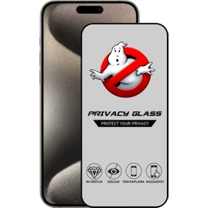 Caseart Apple iPhone 15 Pro Max Tam Kaplayan Privacy Hayalet Temperli Ekran Koruycu Cam