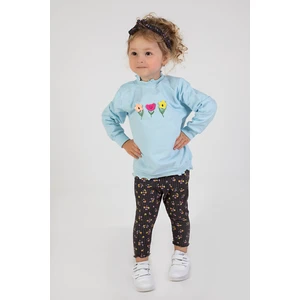 Harika Kids Kız Bebek Iki Iplik Kumaş Orta Kalınlıkta Nakışlı Bandana Dahil Örme Basic Eşofman Takımı