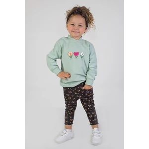 Harika Kids Kız Bebek Iki Iplik Kumaş Orta Kalınlıkta Nakışlı Bandana Dahil Örme Basic Eşofman Takımı