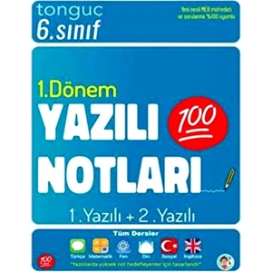 Tonguç Akademi 6. Sınıf Yazılı Notları 1. Dönem