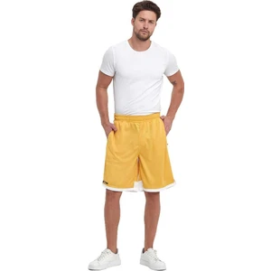 File Şeritli Jakaralı Polyester Erkek Spor Şort