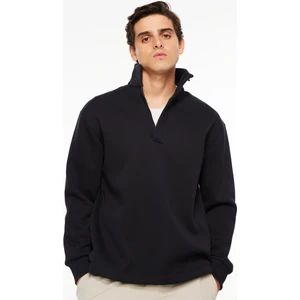 Fabrika Sports Dik Yaka Düz Lacivert Erkek Sweatshırt FS3WM-SWT256