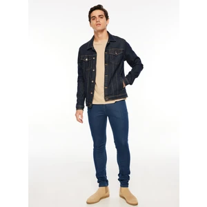 Düşük Bel Dar Paça Skinny Fit Mavi Erkek Örme Denim Pantolon F4WM-PNT 601