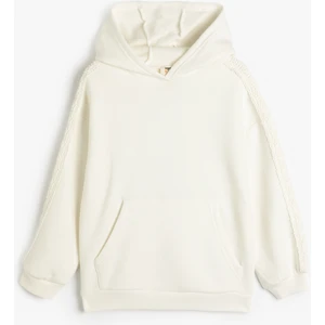 Basic Kapşonlu Sweatshirt Uzun Kollu Kanguru Cepli Şardonlu