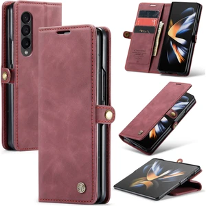 Samsung Galaxy Z Fold 4 5g Için Retro Pu Deri Cüzdan Flip Standlı Telefon Kılıfı (Yurt Dışından)