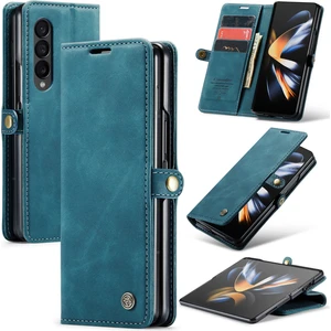 Samsung Galaxy Z Fold 4 5g Için Retro Pu Deri Cüzdan Flip Standlı Telefon Kılıfı (Yurt Dışından)