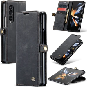 Samsung Galaxy Z Fold 4 5g Için Retro Pu Deri Cüzdan Flip Standlı Telefon Kılıfı (Yurt Dışından)