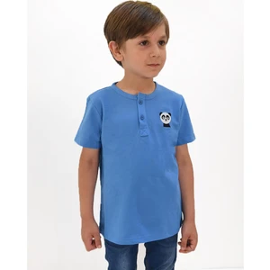 Erkek Çocuk Nakış Detaylı Hakim Yaka Tshirt