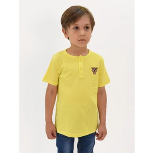 Erkek Çocuk Nakış Detaylı Hakim Yaka Tshirt