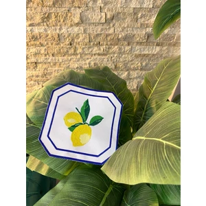 2 ADET Soft Colours Limon Desen Dekoratif Kokteyl Sunum Peçetesi Kahve Yanı