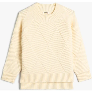 Kazak Yuvarlak Yaka Uzun Kollu Dokulu