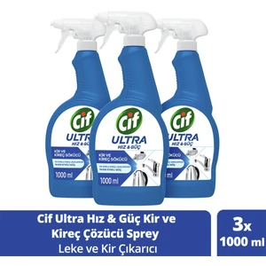 Ultra Hız & Güç Kireç Sökücü Sprey Leke ve Kir Çıkarıcı 1000 ml X3