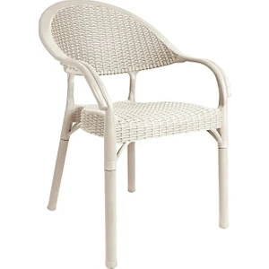 Bambu Rattan Kollu Sandalye Koltuk Dayanıklı Bahçe Sandalyesi Cappuccino