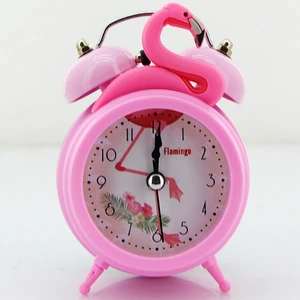 Hediye Sandalı Flamingo 3D Işıklı Alarmlı Pilli 11 cm Masa Çalar Saati
