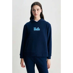 Azealıa Lacivert Kapüşonlu Nakışlı Standard Kadın Sweatshirt