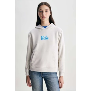 Azealıa Bej Kapüşonlu Nakışlı Standard Kadın Sweatshirt