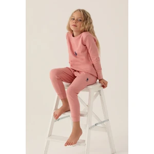 U.S. Polo Assn.  Asnn Kız Çocuk Pembe Pijama Takımı