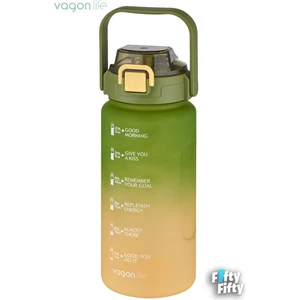 1500ML -Yenilenen Renkler- Pipetli/pipetsiz Kullanım Çift Renk Softtouch Motivasyon Matarası Çıkartma Hediyeli