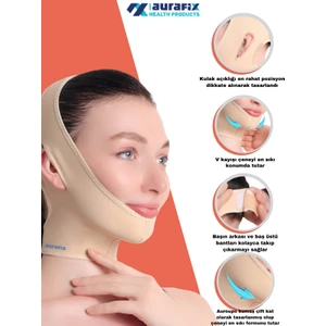 Liposuction Bandı Yüz Germe Çene Boyun Ameliyat Sonrası Post Op. Bandaj Standart Beden Ten LC-1800
