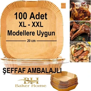 Baker Home Airfryer Pişirme Kağıdı Xl-Xxl Büyük Boy 100 Adet