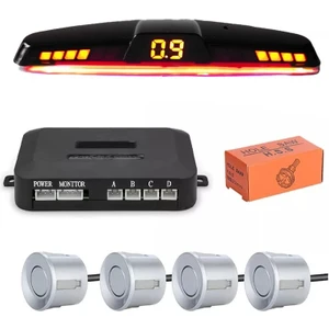 Renk Değiştiren Ekranlı Araç Park Sensörü Sesli 22MM Gümüş PS02