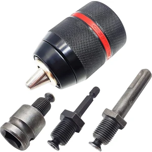 1.5-13MM Anahtarsız Matkap Chuck 1/2INCH-20UNF, Sds-Plus Şaftlı 1/4 Inç Altıgen Şaft 1/2 Inç Soket Kare Anahtar Adaptörü (Yurt Dışından)