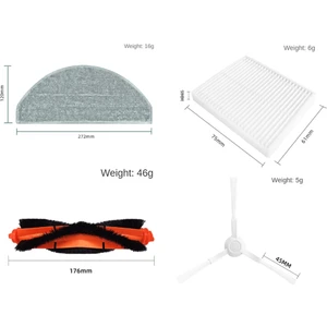 13 Adet Xiaomi Robot Vakum E10 B112/E12 Vakum Yedek Parça Aksesuarları Ana Yan Fırça Hepa Filtre Paspas Bezi (Yurt Dışından)