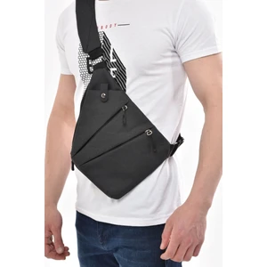 Unisex Siyah Kumaş Bel ve Çapraz Askılı Çanta