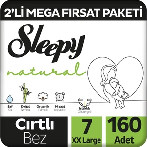 Natural 2'li Mega Fırsat Paketi Bebek Bezi 7 Numara Xxlarge 160 Adet