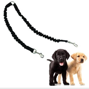 Three Beans Bungee Çift Köpek Çoğaltıcı Kurşun, Hiçbir Arapsaçı Iki 2 Köpek Tasma ve Splitter Yürüyüş Yavru Küçük Orta Büyük Köpek (Siyah) (Yurt Dışından)