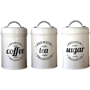 Three Beans 3 Adet Retro Çay Kahve Şekeri Teneke Kutu Mutfak Depolama Kavanoz Pot Teneke Demir Kapaklı Gıda Depolama Kavanozları Konteynerler | Şişeler, Kavanozlar ve Amp;kutular (Yurt Dışından)
