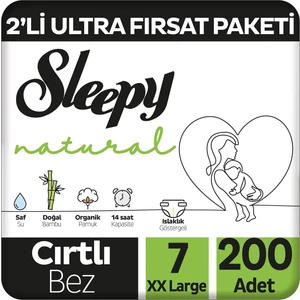 Natural 2'li Ultra Fırsat Paketi Bebek Bezi 7 Numara Xxlarge 200 Adet