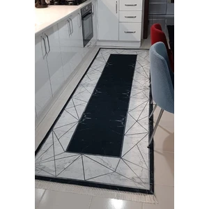 Modern Dijital Baskı Yıkanabilir Kaymaz Taban Beyaz Siyah Dekoratif Salon Halısı Mutfak Halısı Yolluk