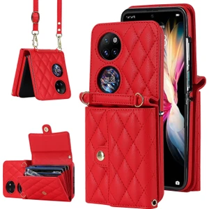Zsunsky Shop Huawei P50 Pocket Için Crossbody Kart Çantası Pu Kılıf (Yurt Dışından)