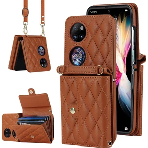 Zsunsky Shop Huawei P50 Pocket Için Crossbody Kart Çantası Pu Kılıf (Yurt Dışından)