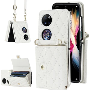 Zsunsky Shop Huawei P50 Pocket Için Crossbody Kart Çantası Pu Kılıf (Yurt Dışından)