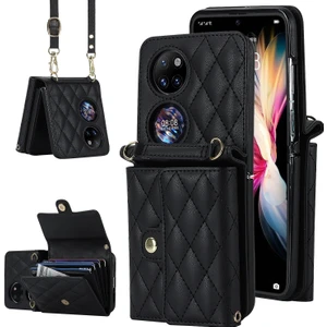 Zsunsky Shop Huawei P50 Pocket Için Crossbody Kart Çantası Pu Kılıf (Yurt Dışından)