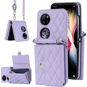 Zsunsky Shop Huawei P50 Pocket Için Crossbody Kart Çantası Pu Kılıf (Yurt Dışından)