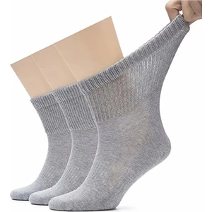 Erkek (40 - 44) Pamuklu Penye Çorap Şeker Çorabı Lastiksiz ve Koku Önleyici Çorap 3 Adet