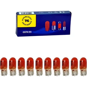 12V 5W Dipsiz T10 Ampul Turuncu Boyalı Amber Cam 10 Adet