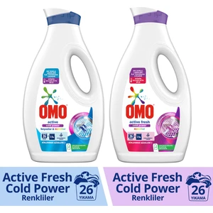 Sıvı Cold Power Beyazlar ve Renkliler 1690 ml + Omo Sıvı Active Fresh Cold Power Renkliler 1690 ml