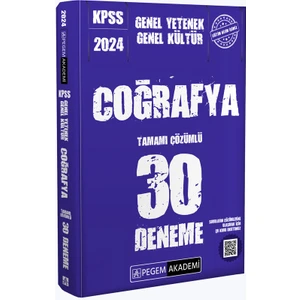 Pegem Akademi Yayıncılık 2024 KPSS Genel Yetenek Genel Kültür Coğrafya 30 Deneme