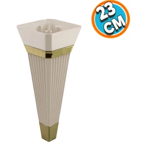 Mobilya Kanepe Sehpa Tv Ünitesi Koltuk Ayağı Baza Ayak 23 cm Krem Altın
