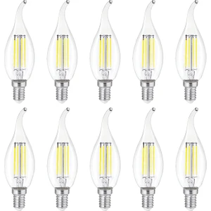 10'lu LED Filament Rustik Ampul Kıvrık Uç 6W E14 6500K (Beyaz Işık)