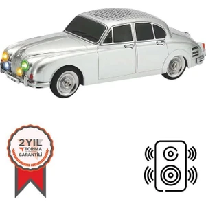 Bluetooth Hoparlör Retro Araba Tasarımlı Speaker WS-596 Gümüş