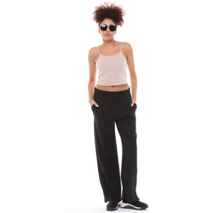 Fancy Kadın Yırtmaç Detaylı Bol Paça Basic Oversize Pantolon