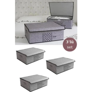 Emir-Ay 3  Adet Keçe Kapaklı Çok Amaçlı Baza Kutu Düzenleyici 50*40*19