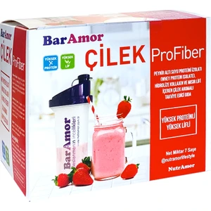 Çilek ProFiber – Peynir Altı Suyu Protein İzolatı (Whey Protein İzolatı),Hidrolize Kollajen ve Mısır Lifi İçeren Çilek Aromalı Takviye Edici Gıda (7 Günlük)