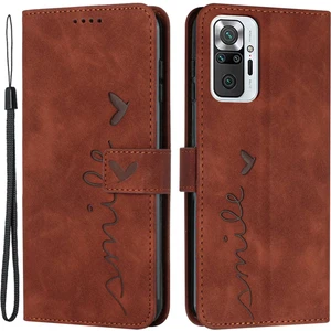 4U Sky Xiaomi Redmi Için Note 10 Pro 4g (Global)/note 10 Pro Max Scratch-Proof Kalp Şekli Baskılı Telefon Kılıfı Pu Deri Deri Dokun (Yurt Dışından)