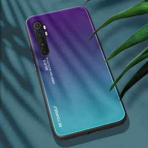 4U Sky Gradyan Renk Koruması Temperli Cam+Pc+Tpu Hibrit Kılıf Xiaomi Mi Note 10 Lite-Mor/mavi (Yurt Dışından)
